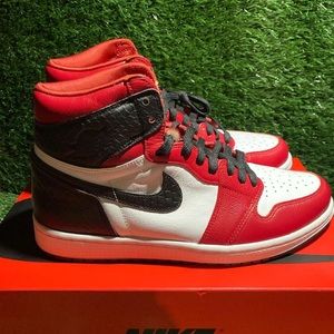 satin red jordan 1’s